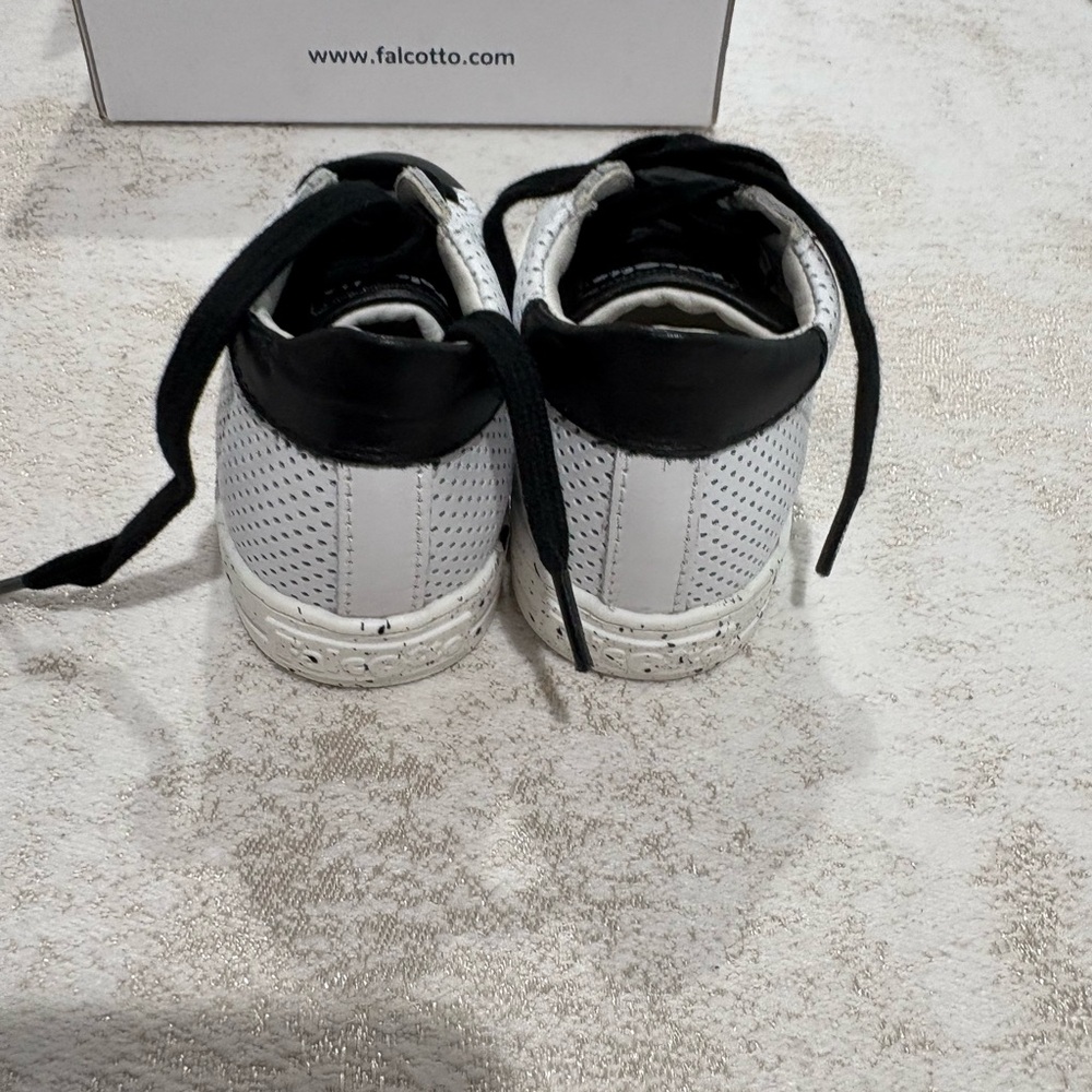 Falcotto White and Black Star Baby/Toddler Sneakers - Picture 2 of 7